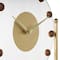 11.5" Gold Metal & Acrylic Face Decorative Clock with Wood Ball Accents